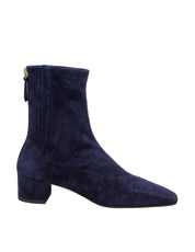 AQUAZZURRA SAINT HONORE' BOOTIE 35 IN BLUE SUEDE