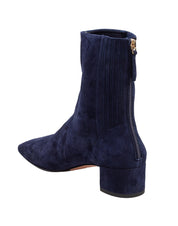 AQUAZZURRA SAINT HONORE' BOOTIE 35 IN BLUE SUEDE