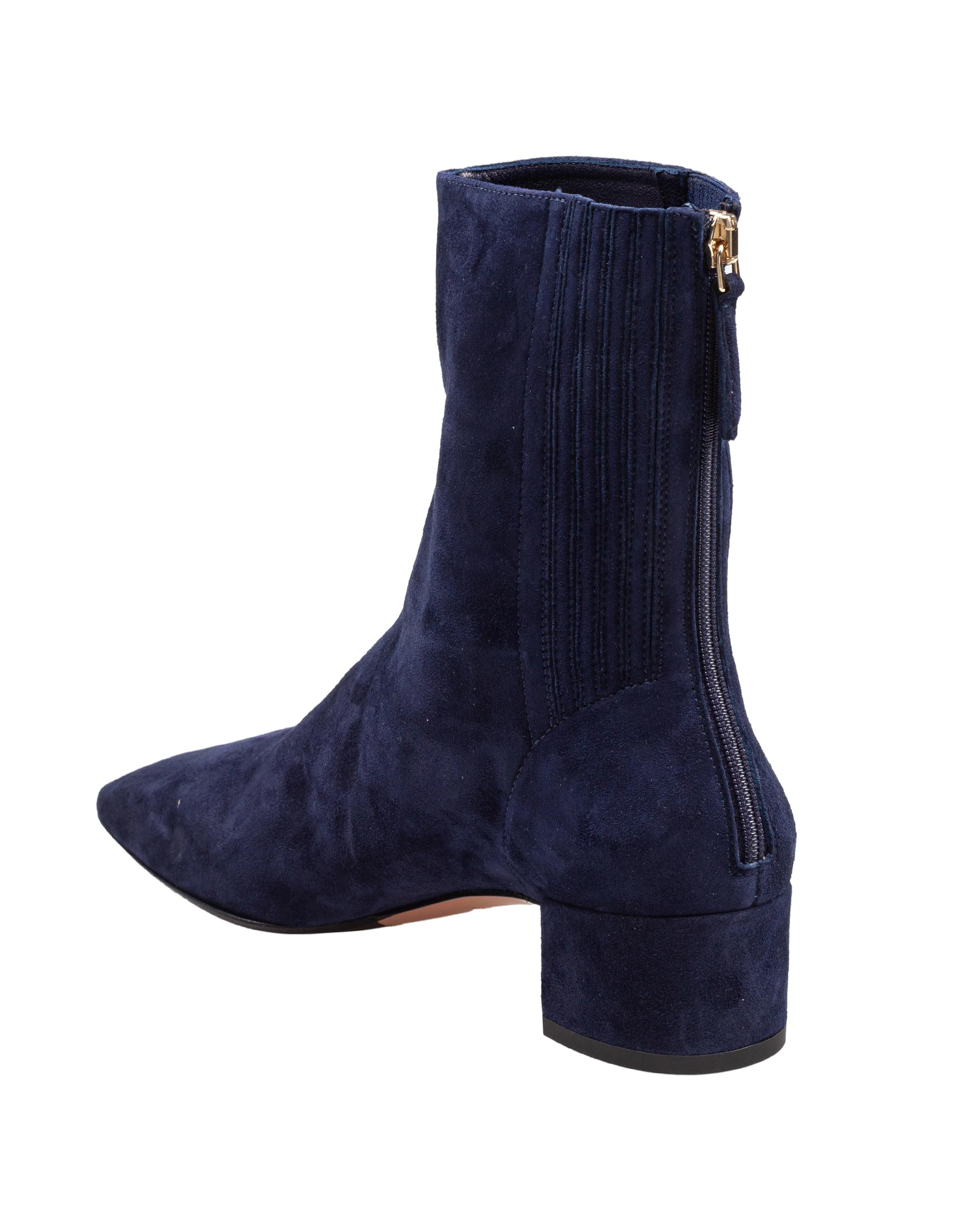 AQUAZZURRA SAINT HONORE' BOOTIE 35 IN BLUE SUEDE