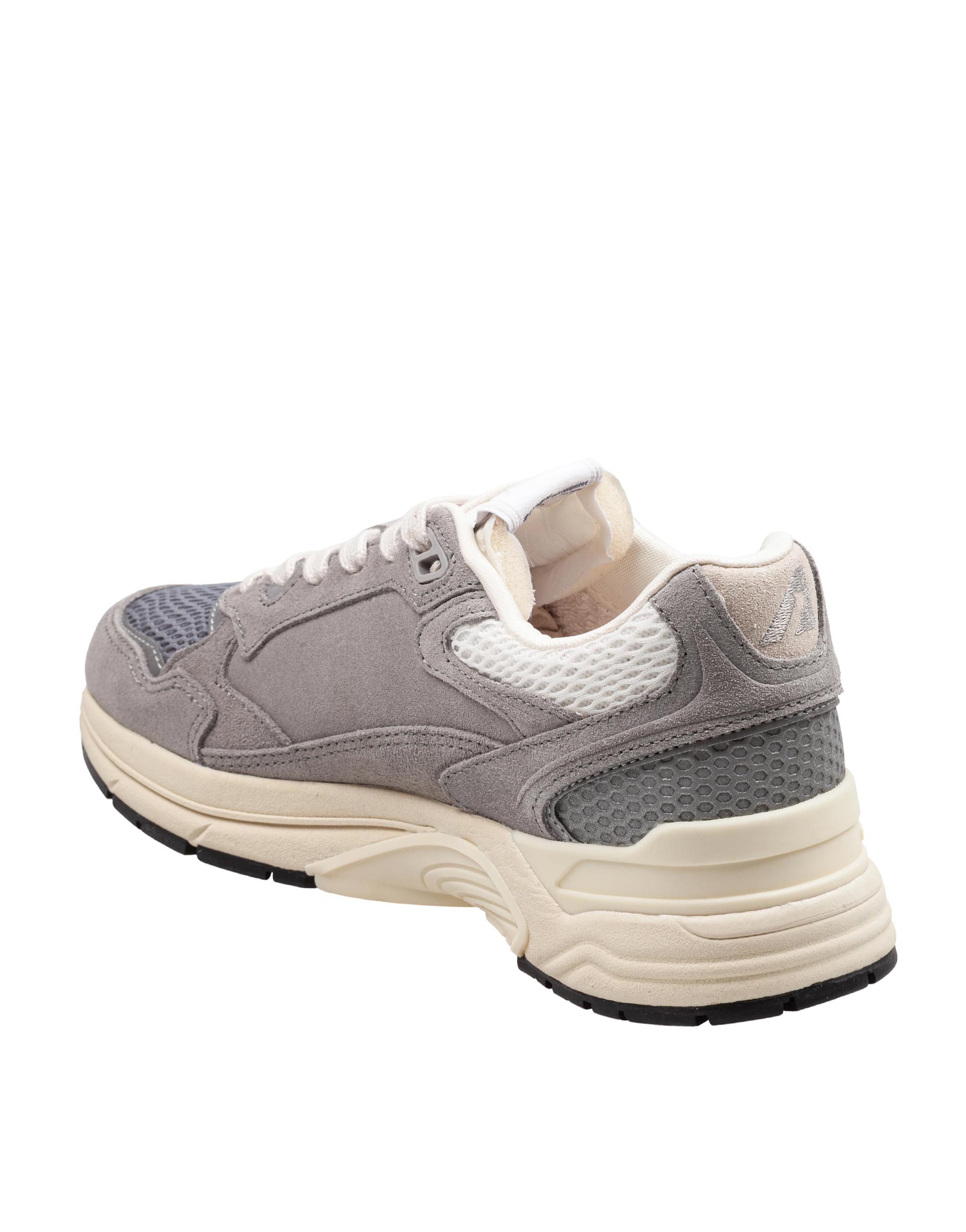 AUTRY HYPERWAY SNEAKERS IN GREY MESH AND LEATHER