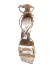 JIMMY CHOO AZIA 95 PLATINUM METALLIC LEATHER SANDAL