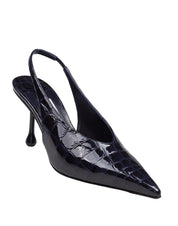 JIMMY CHOO ISA NAVY BLUE LEATHER PUMPS