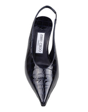 JIMMY CHOO ISA NAVY BLUE LEATHER PUMPS