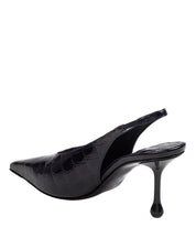 JIMMY CHOO ISA NAVY BLUE LEATHER PUMPS