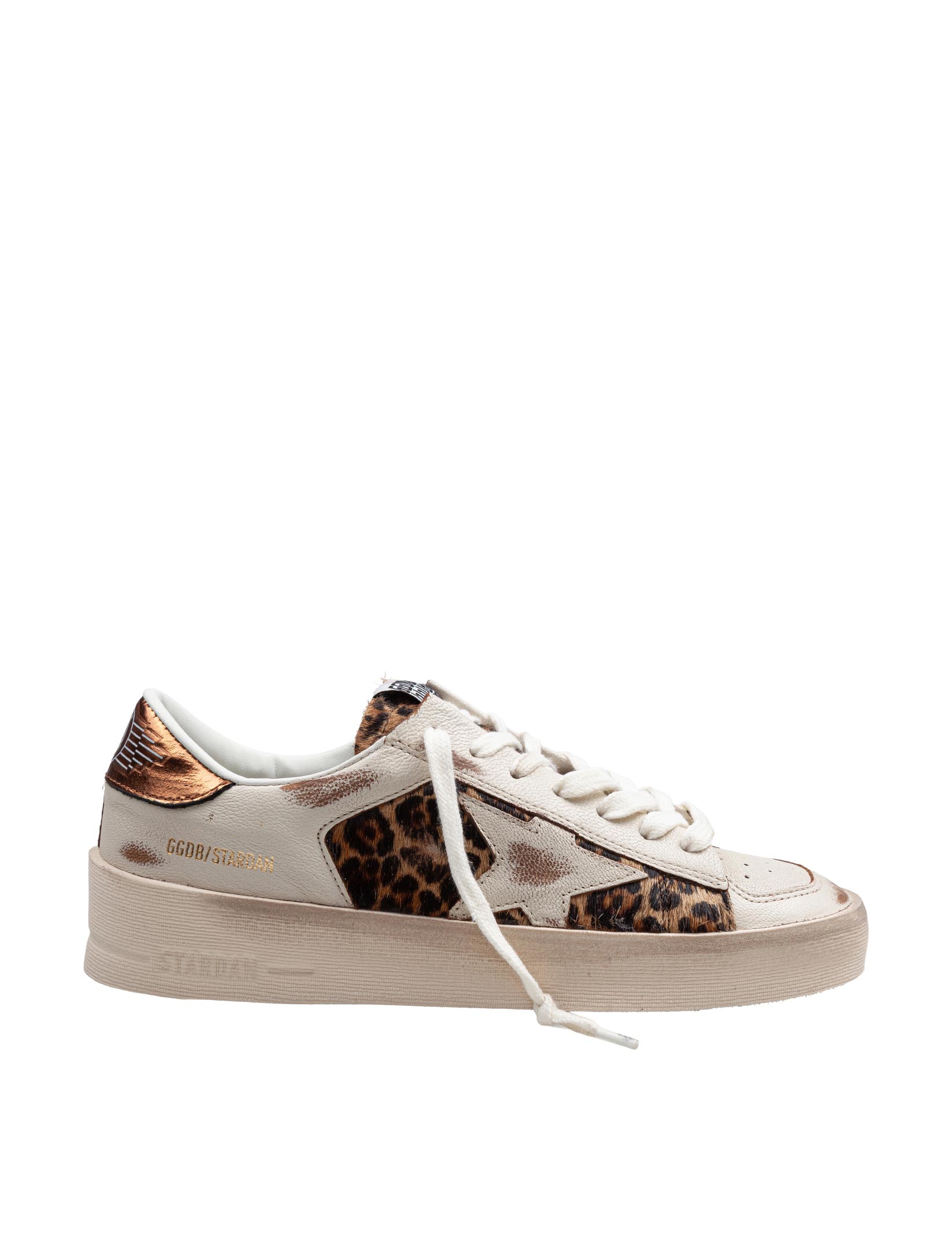 GOLDEN GOOSE STARDAN SNEAKERS IN LEATHER AND PONY SKIN
