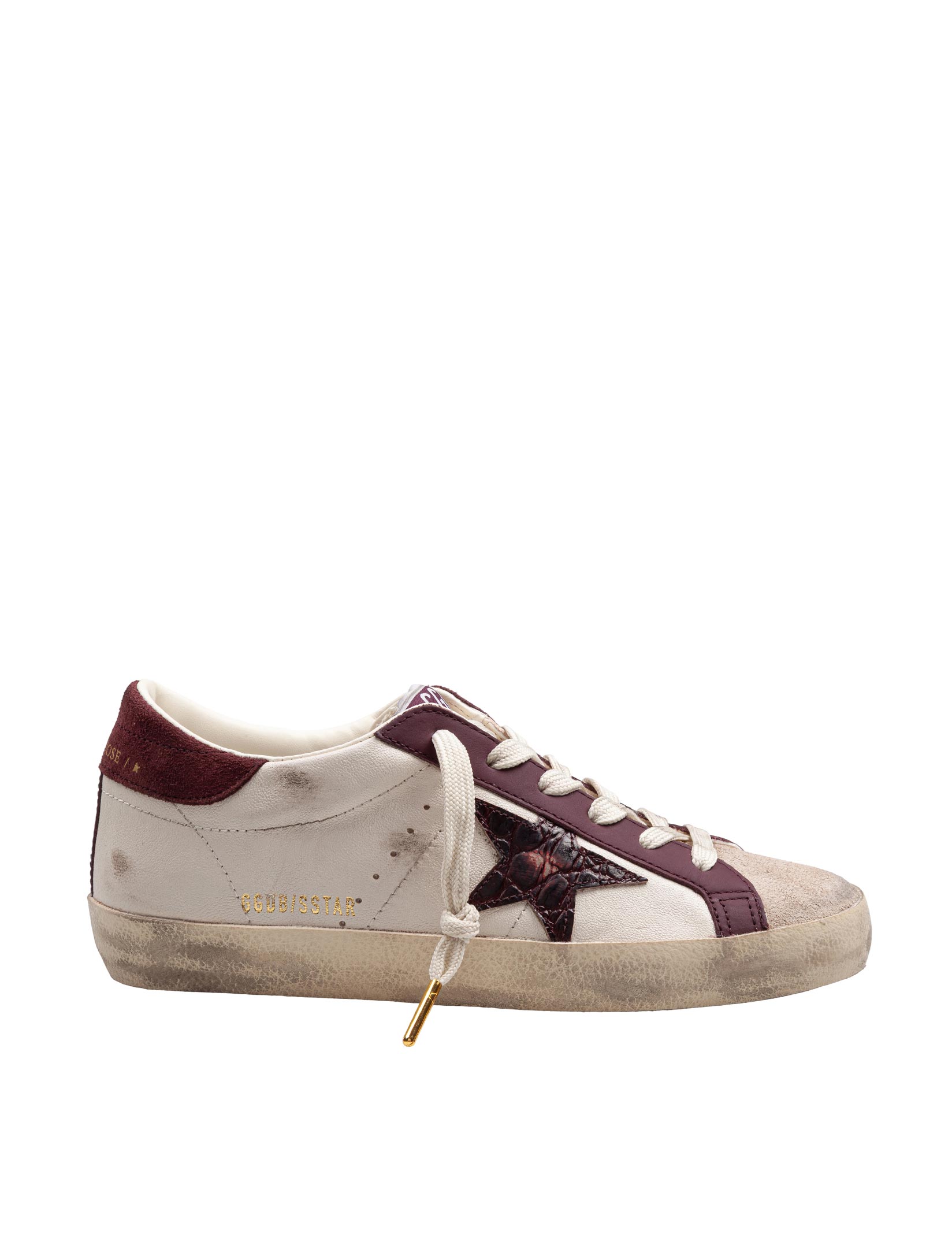 GOLDEN GOOSE SUPER STAR LEATHER SNEAKERS WITH COCCO STAR