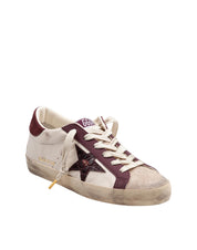 GOLDEN GOOSE SUPER STAR LEATHER SNEAKERS WITH COCCO STAR