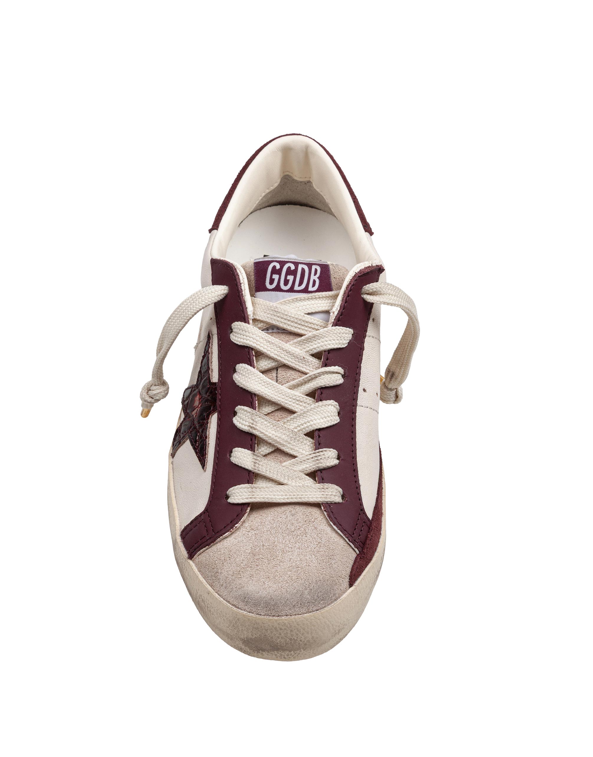 GOLDEN GOOSE SUPER STAR LEATHER SNEAKERS WITH COCCO STAR