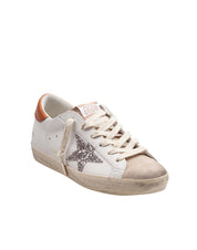 GOLDEN GOOSE SUPERSTAR SNEAKERS IN WHITE/TAN LEATHER AND SUEDE