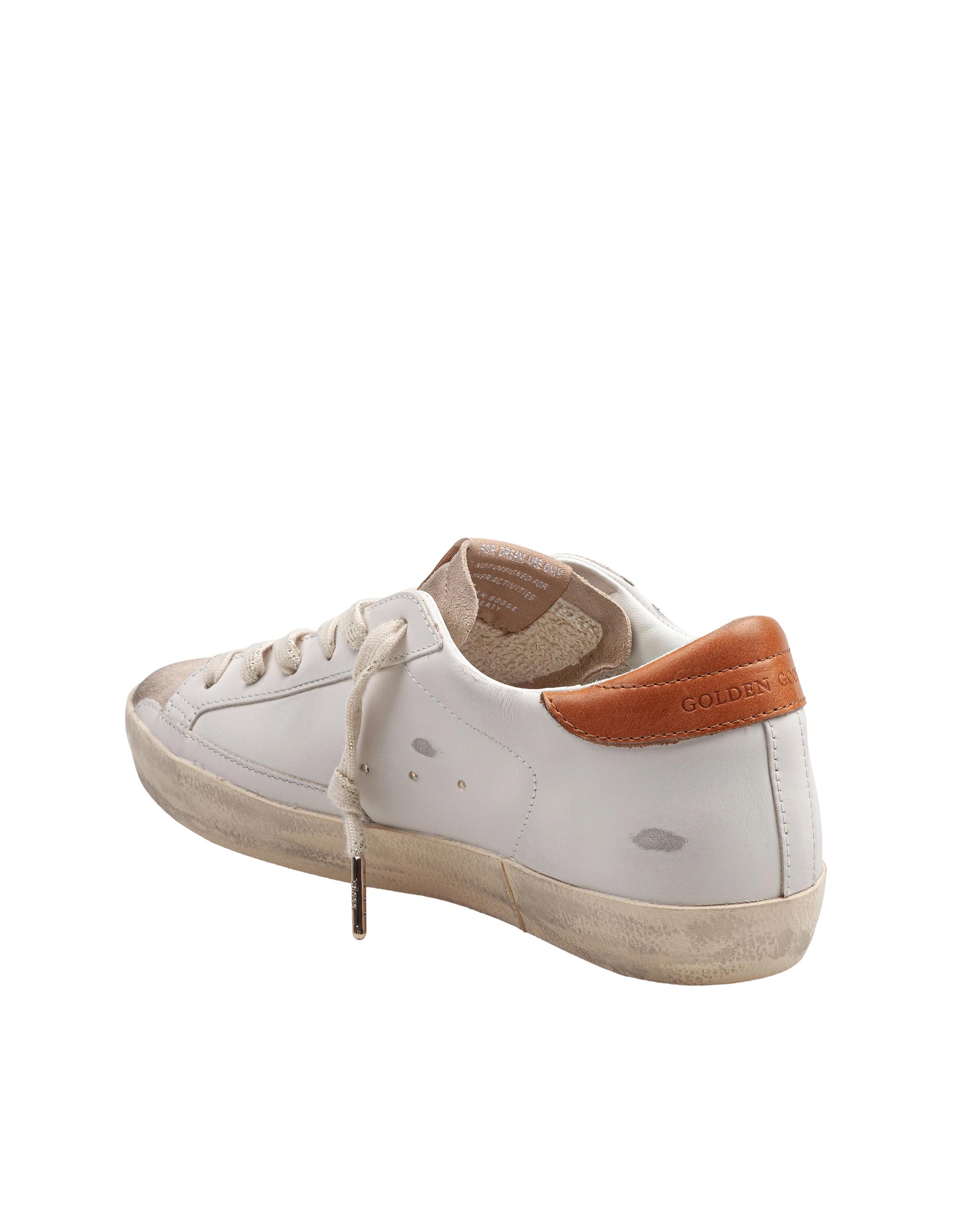 GOLDEN GOOSE SUPERSTAR SNEAKERS IN WHITE/TAN LEATHER AND SUEDE