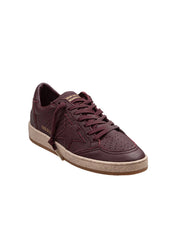 GOLDEN GOOSE BALLSTAR SNEAKERS IN BURGUNDY NAPPA
