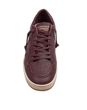 GOLDEN GOOSE BALLSTAR SNEAKERS IN BURGUNDY NAPPA