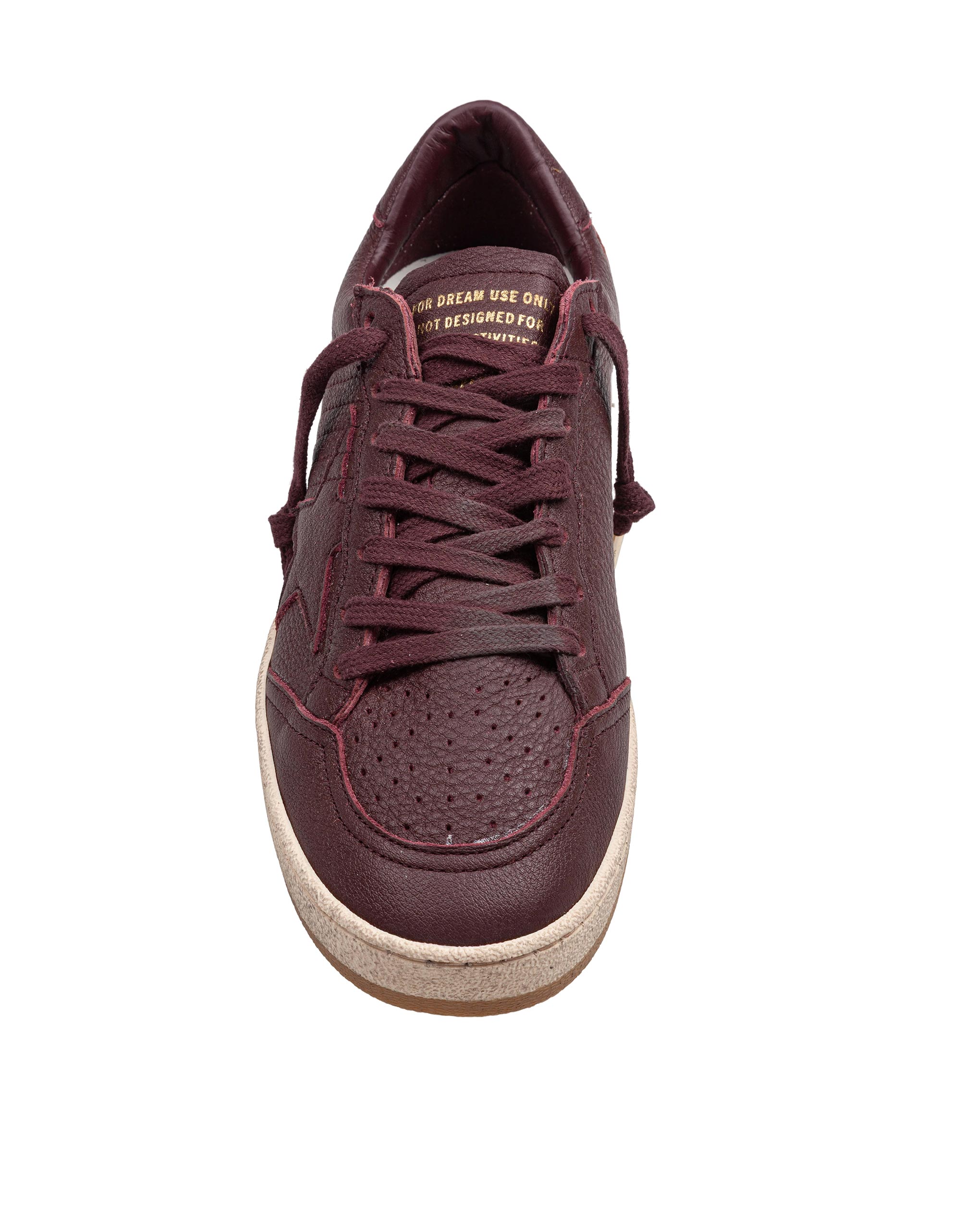 GOLDEN GOOSE BALLSTAR SNEAKERS IN BURGUNDY NAPPA
