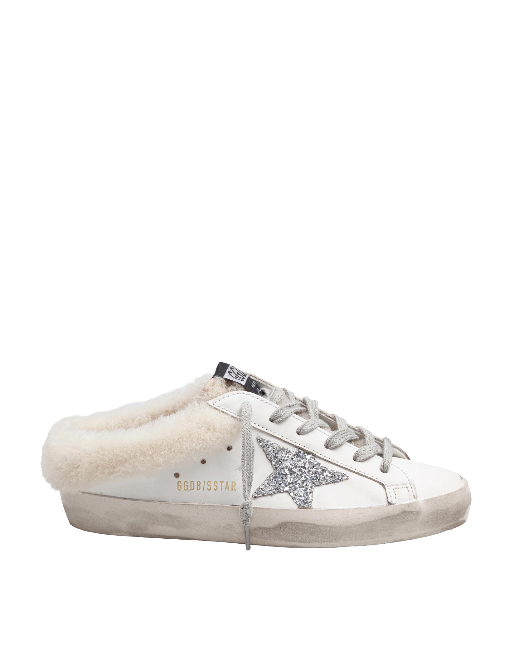 GOLDEN GOOSE SABOT SUPER STAR IN PELLE CON STELLA IN GLITTER