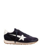 GOLDEN GOOSE BLUE SUEDE RUNNING SNEAKERS
