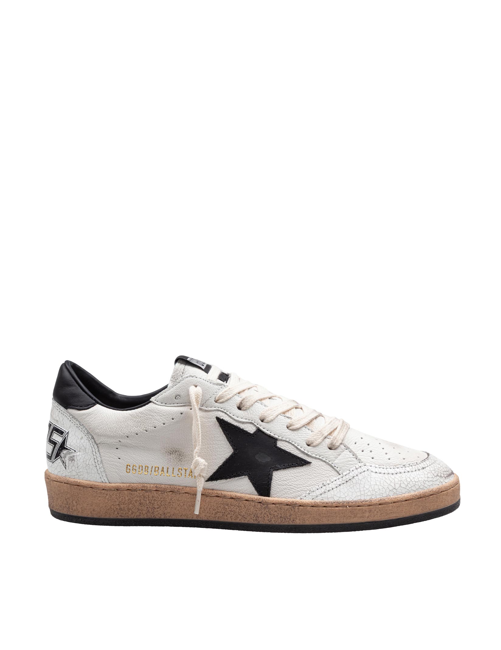 GOLDEN GOOSE SNEAKERS BALLSTAR IN NAPPA COLORE BIANCO E NERO