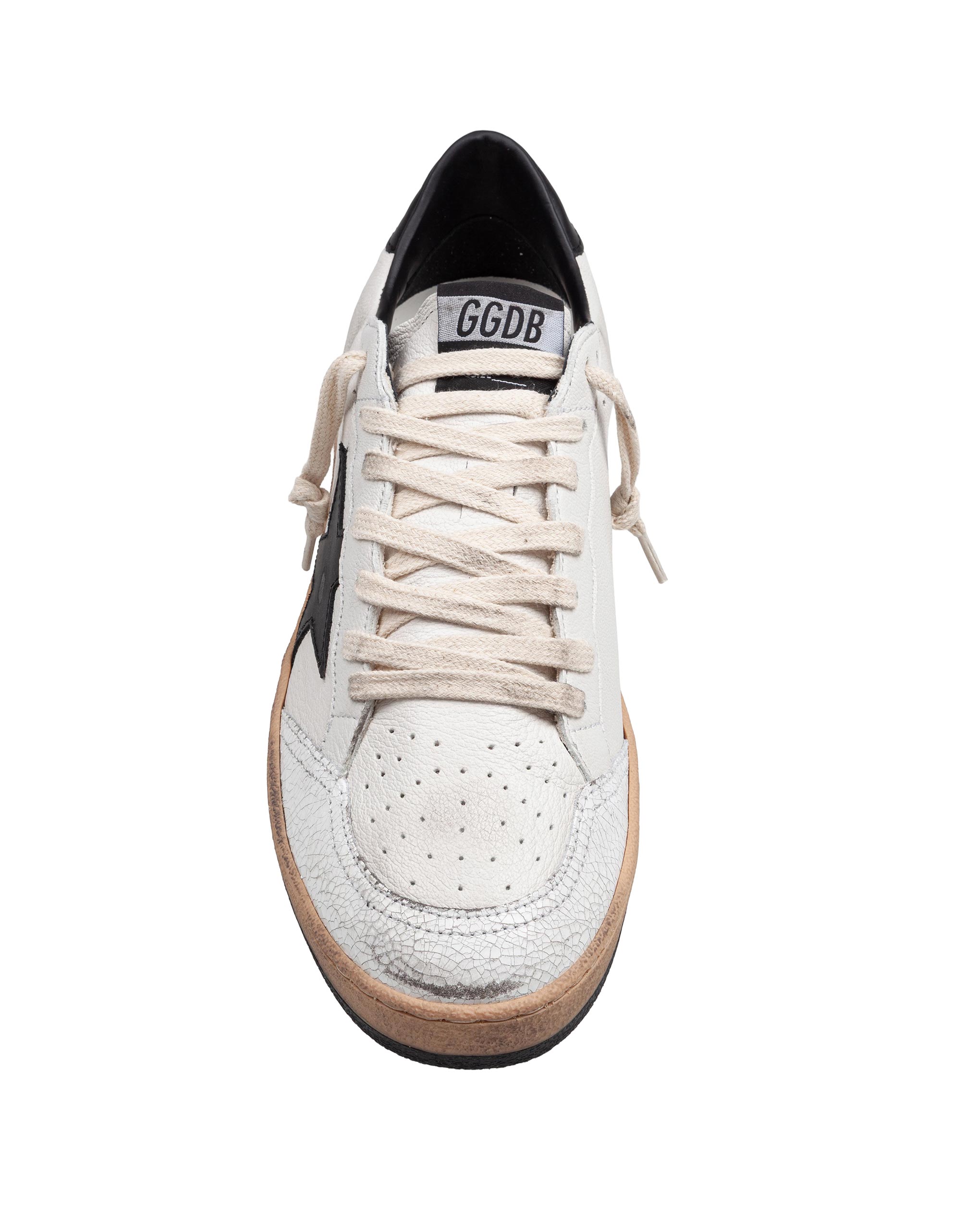 GOLDEN GOOSE SNEAKERS BALLSTAR IN NAPPA COLORE BIANCO E NERO