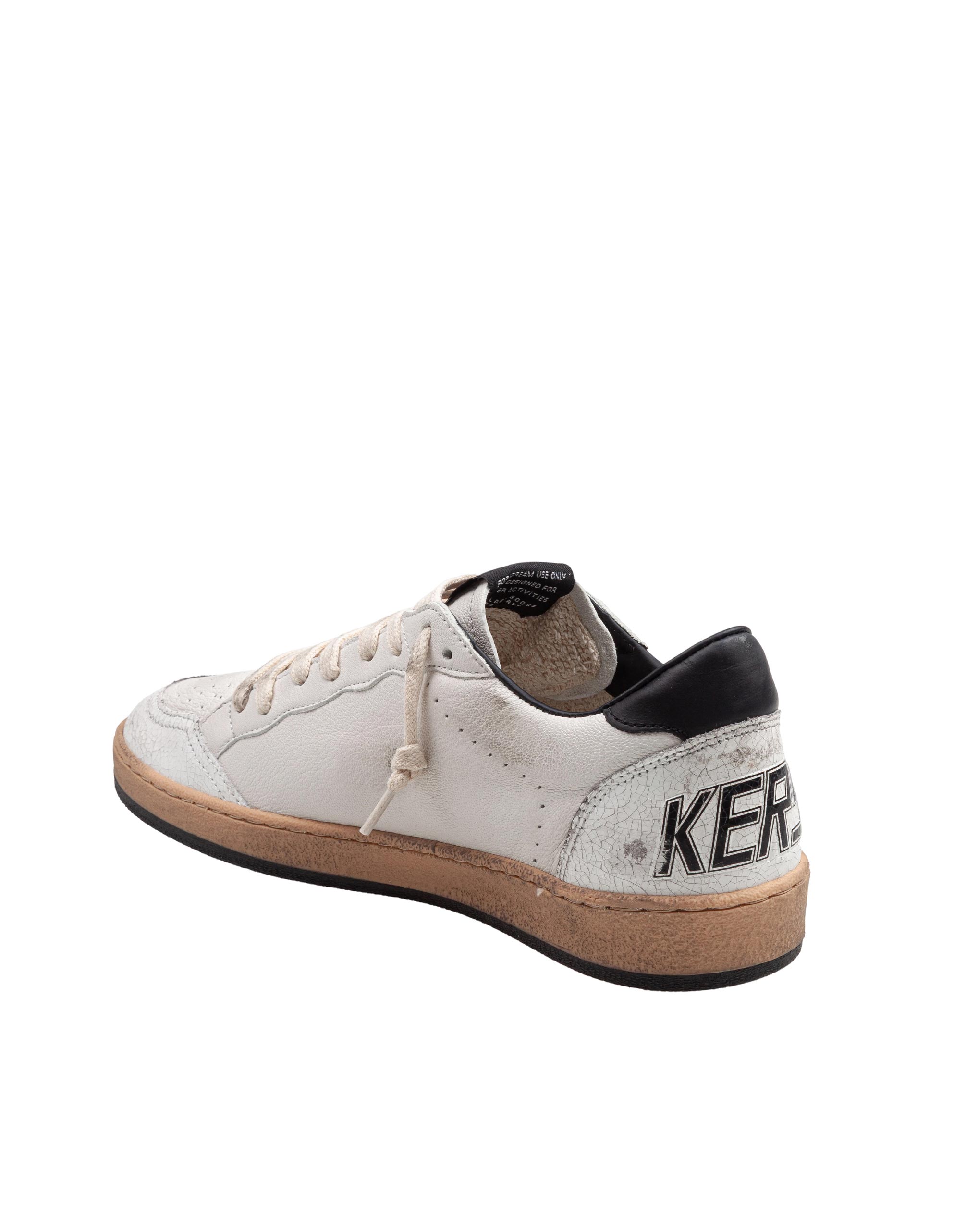 GOLDEN GOOSE SNEAKERS BALLSTAR IN NAPPA COLORE BIANCO E NERO