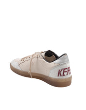 GOLDEN GOOSE SNEAKERS BALLSTAR IN NAPPA COLORE BURRO E ROSSO
