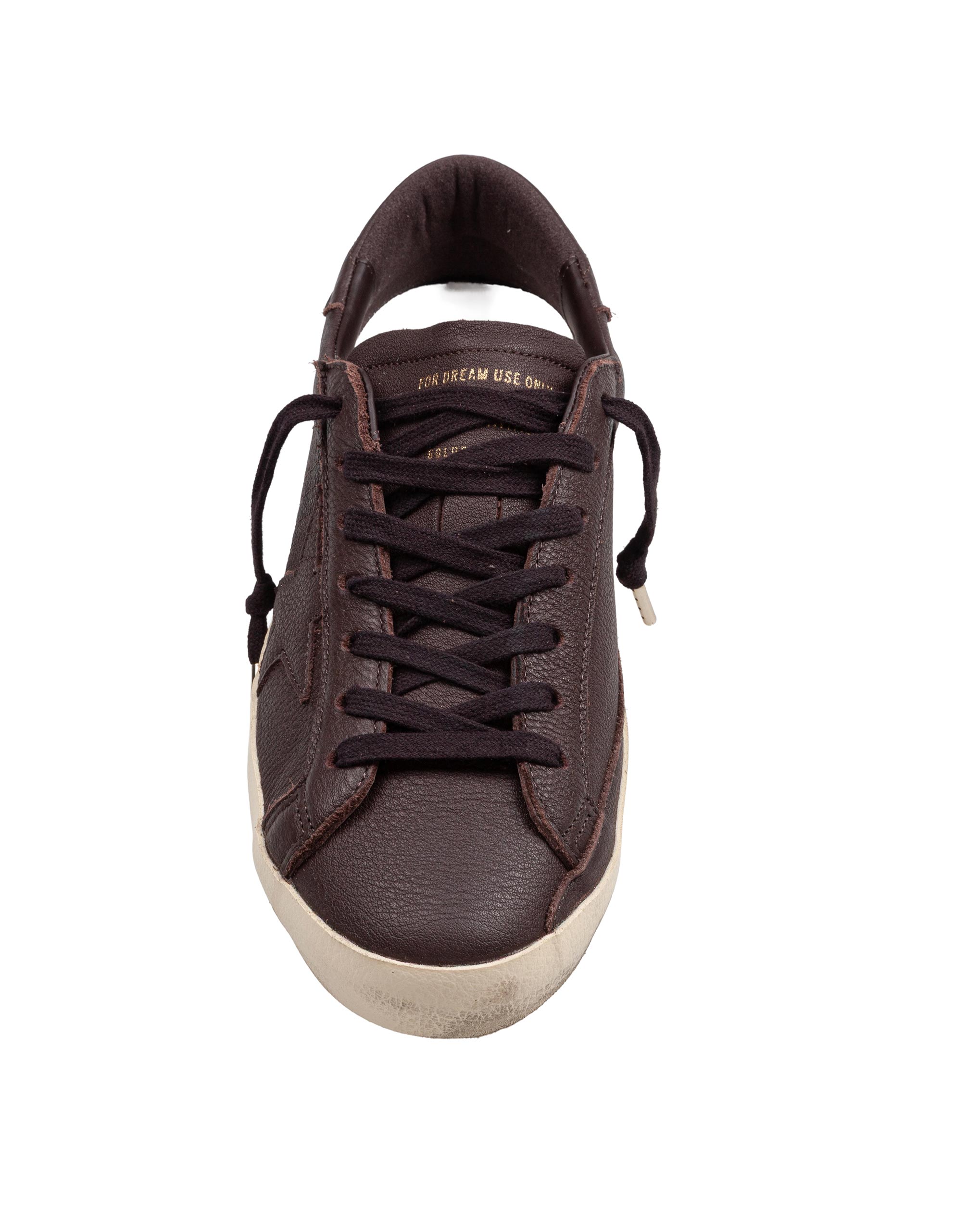 GOLDEN GOOSE SNEAKERS SUPER STARDARK IN PELLE BROWN