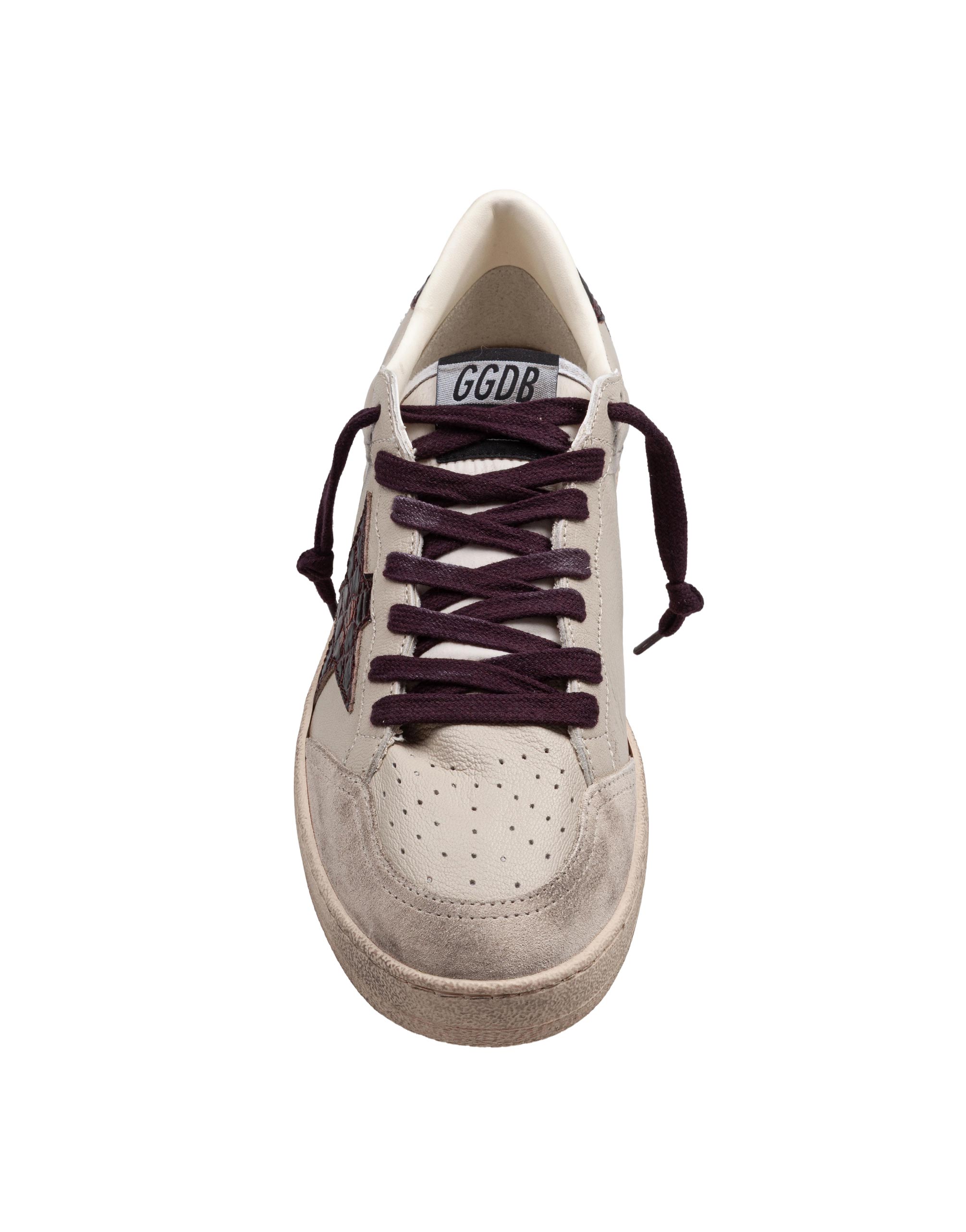 GOLDEN GOOSE SNEAKERS BALLSTAR IN NAPPA E CAMOSCIO COLORE CREMA