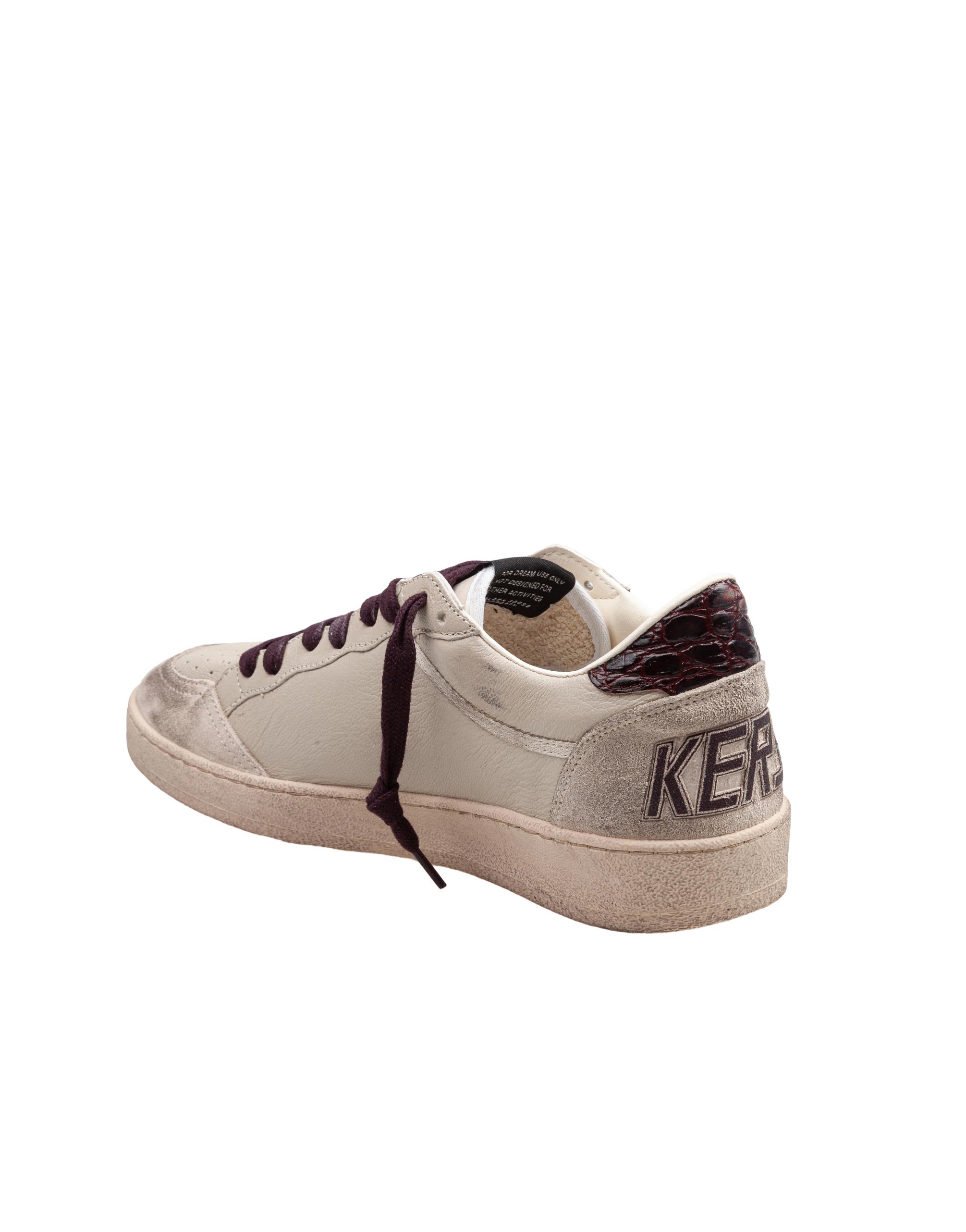GOLDEN GOOSE SNEAKERS BALLSTAR IN NAPPA E CAMOSCIO COLORE CREMA