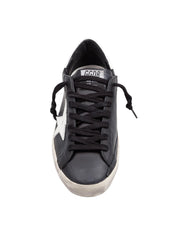 GOLDEN GOOSE SUPERSTAR SNEAKERS IN BLACK AND WHITE LEATHER
