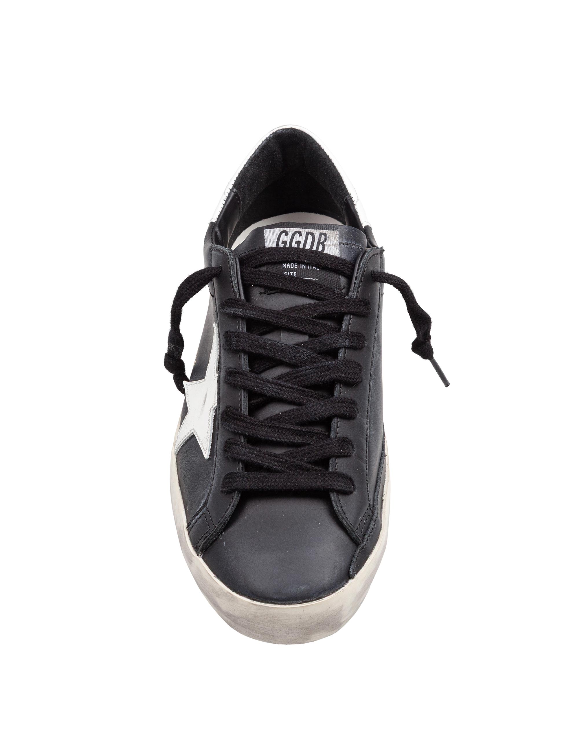 GOLDEN GOOSE SUPERSTAR SNEAKERS IN BLACK AND WHITE LEATHER