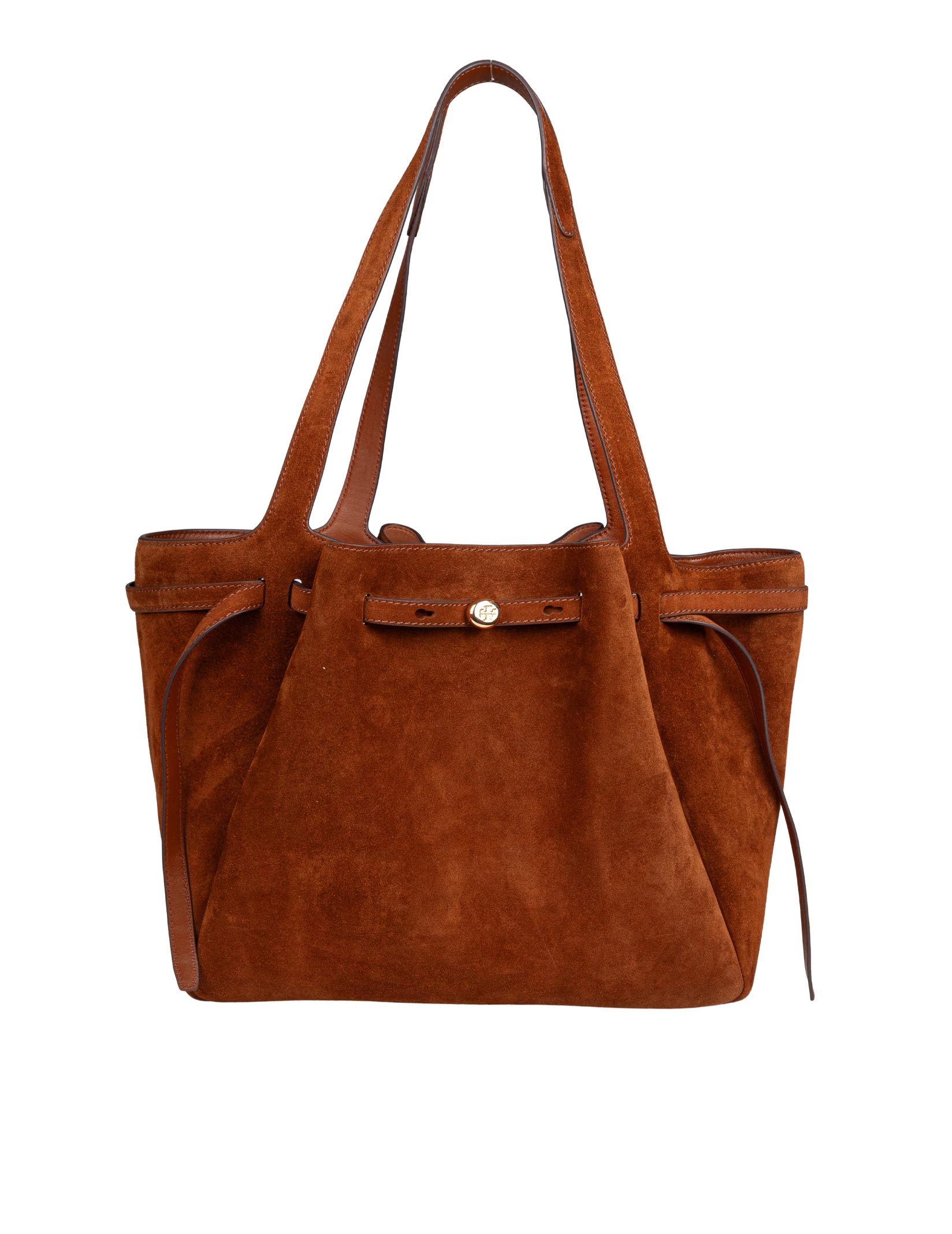 TORY BURCH ROMY TOTE IN COLORE CARAMELLO