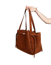 TORY BURCH ROMY TOTE IN COLORE CARAMELLO