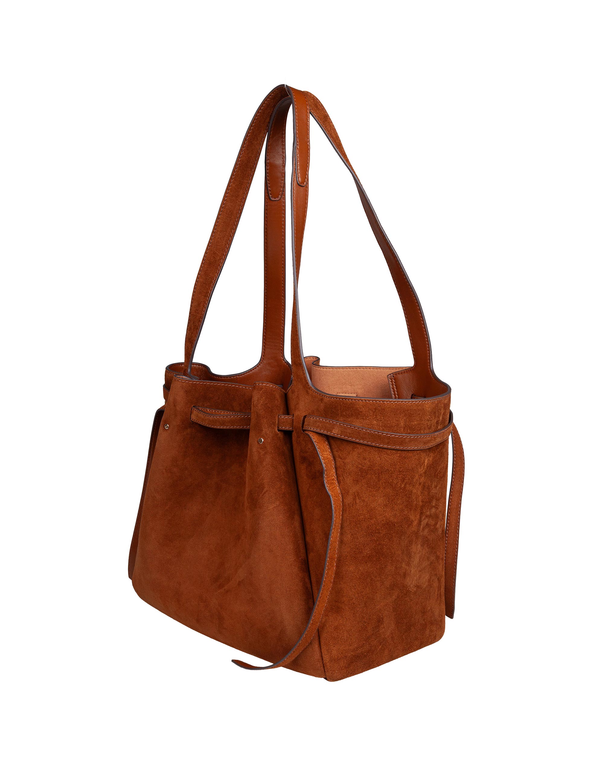 TORY BURCH ROMY TOTE IN COLORE CARAMELLO