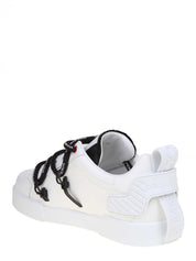 DOLCE & GABBANA PORTOFINO LEATHER AND PATENT LEATHER SNEAKERS