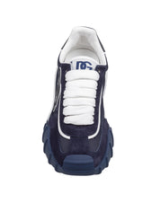 DOLCE & GABBANA ATHLETIC SNEAKERS IN BLUE AND WHITE FABRIC