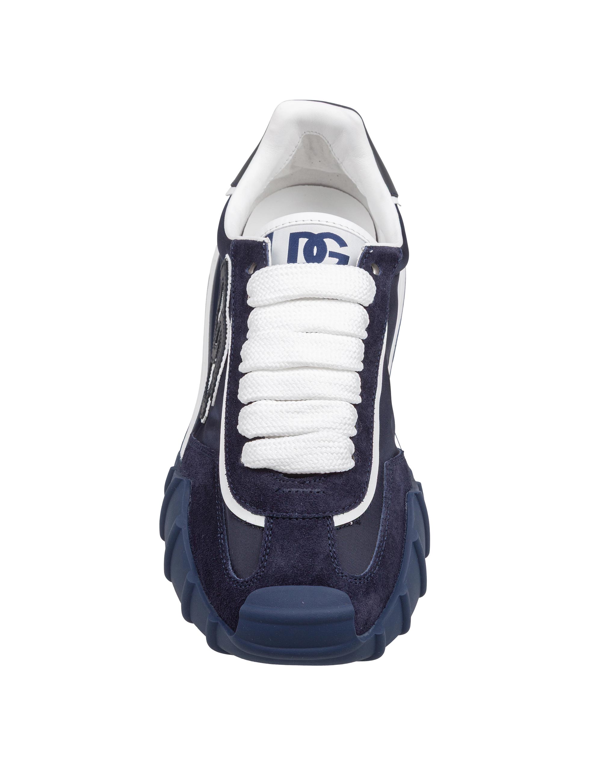 DOLCE & GABBANA ATHLETIC SNEAKERS IN BLUE AND WHITE FABRIC