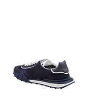 DOLCE & GABBANA ATHLETIC SNEAKERS IN BLUE AND WHITE FABRIC