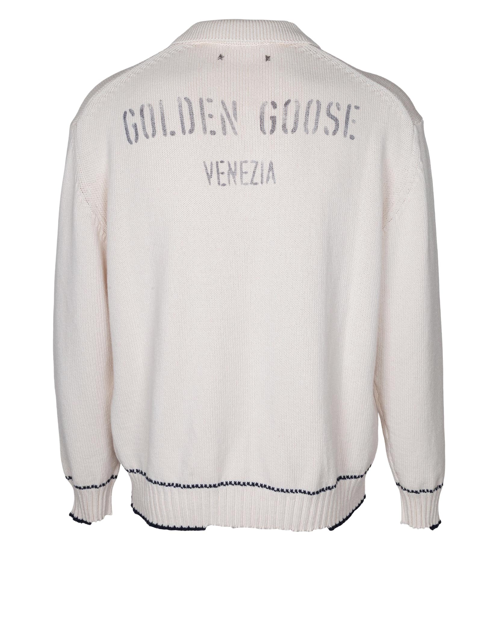 GOLDEN GOOSE KNIT POLO RINDLEY COTTON BLEND