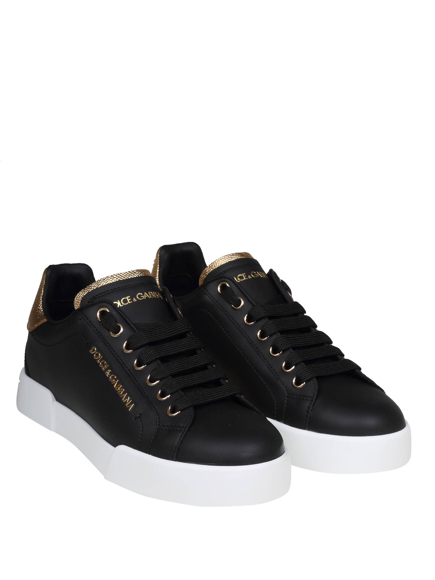 DOLCE & GABBANA SNEAKERS PORTOFINO IN PELLE CON PERLA