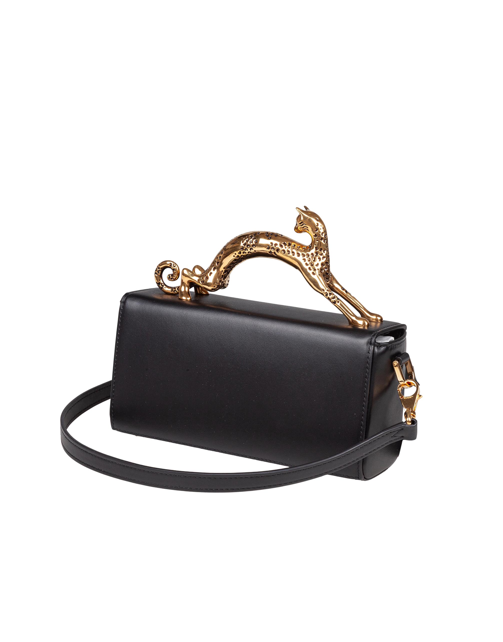 LANVIN BORSA A MANO PENCIL CAT NANO IN PELLE COLORE NERO
