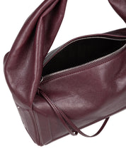 MAISON MARGIELA EAST WEST SMALL SHOULDER BAG IN BORDEAUX LEATHER