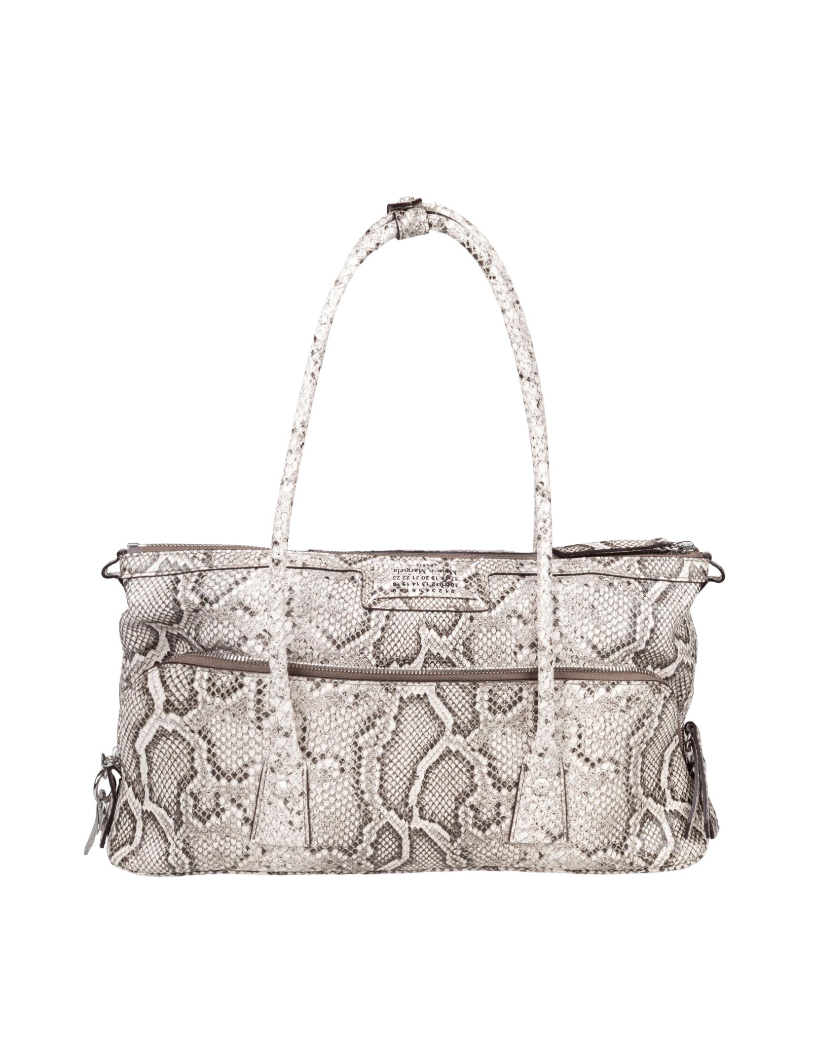 MAISON MARGIELA 5AC EAST WEST PYTHON-PRINT LEATHER SHOULDER BAG