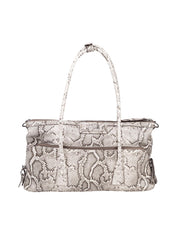 MAISON MARGIELA 5AC EAST WEST PYTHON-PRINT LEATHER SHOULDER BAG