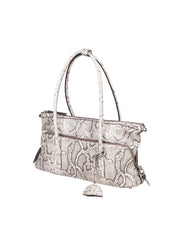 MAISON MARGIELA 5AC EAST WEST PYTHON-PRINT LEATHER SHOULDER BAG
