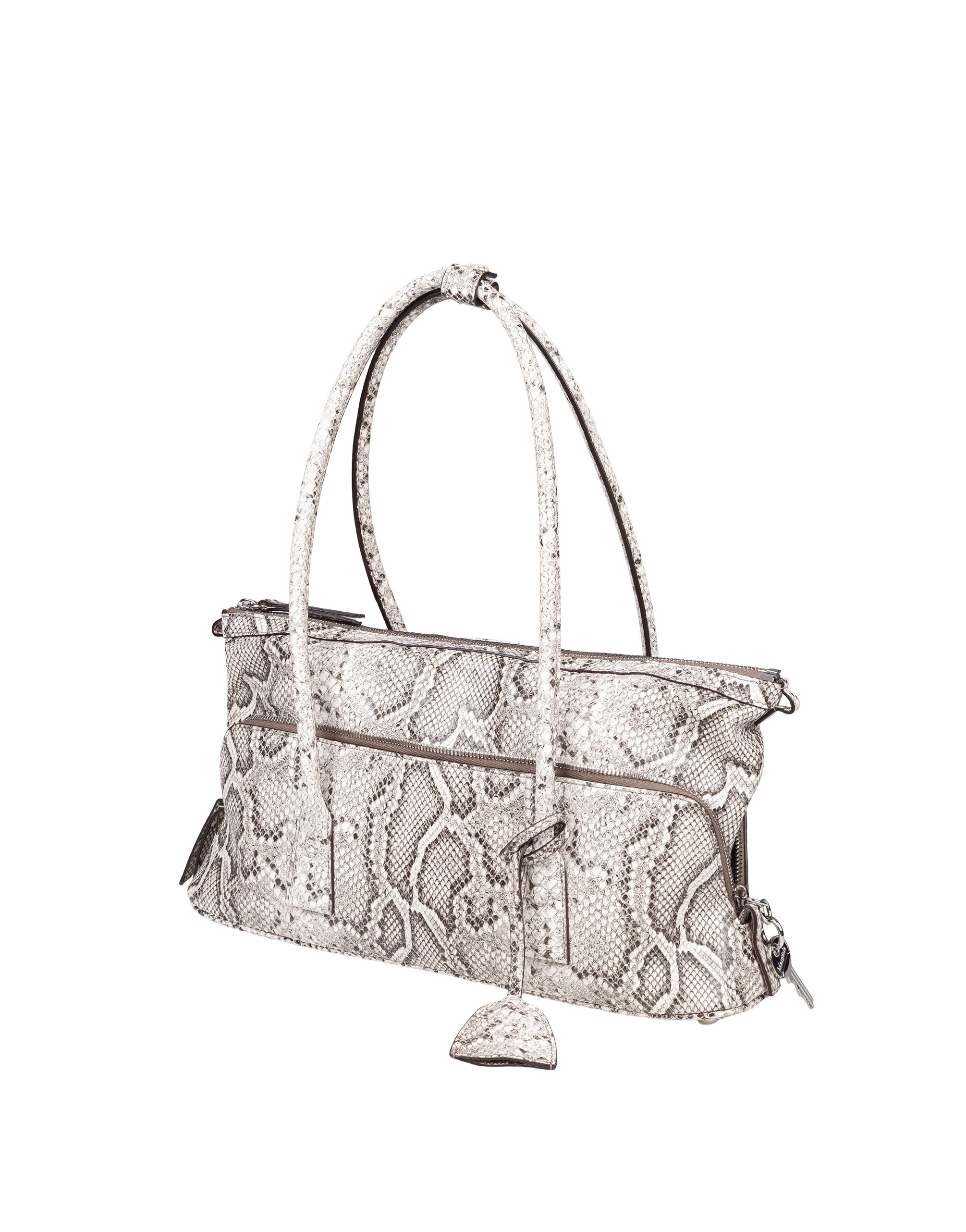 MAISON MARGIELA 5AC EAST WEST PYTHON-PRINT LEATHER SHOULDER BAG