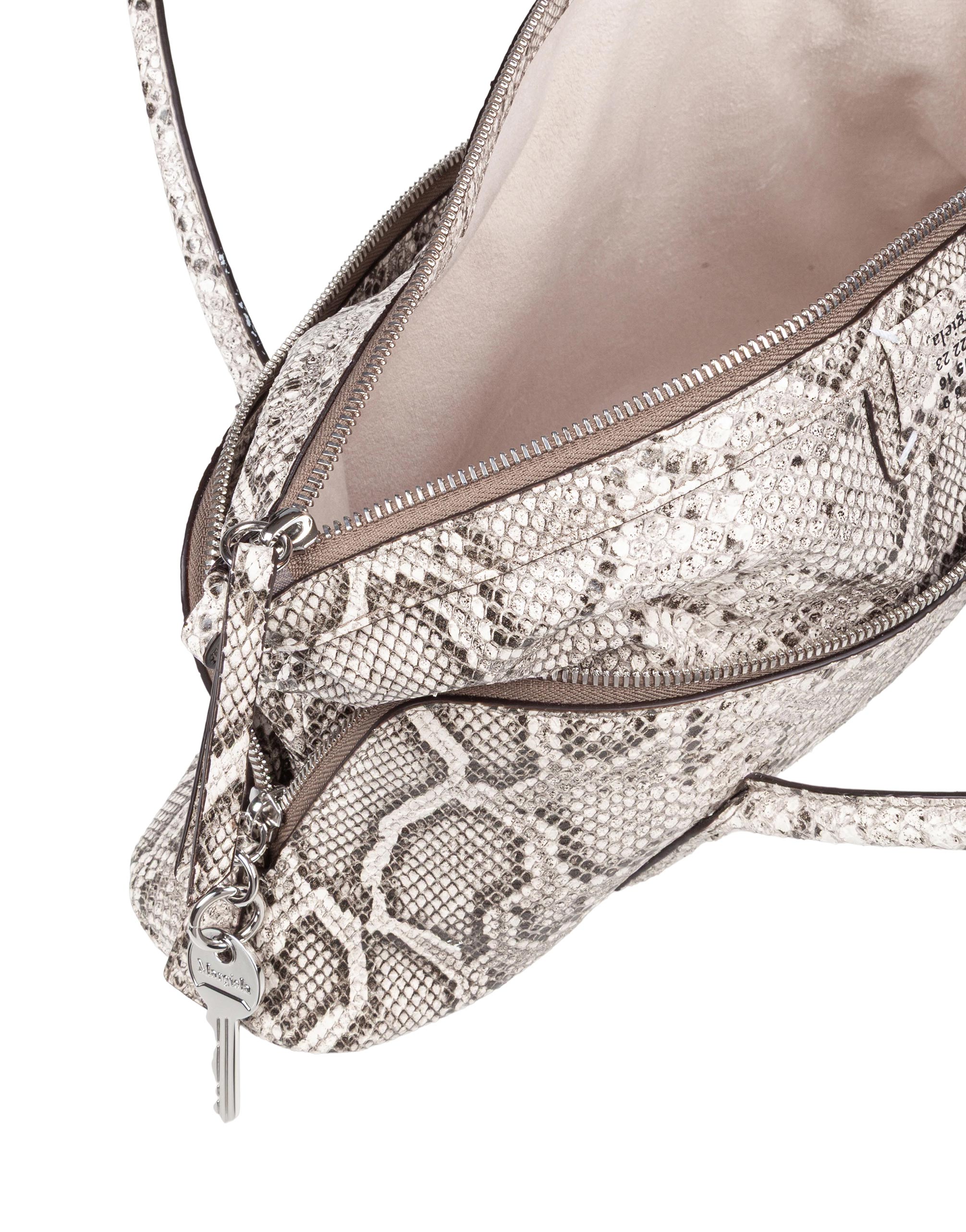 MAISON MARGIELA 5AC EAST WEST PYTHON-PRINT LEATHER SHOULDER BAG