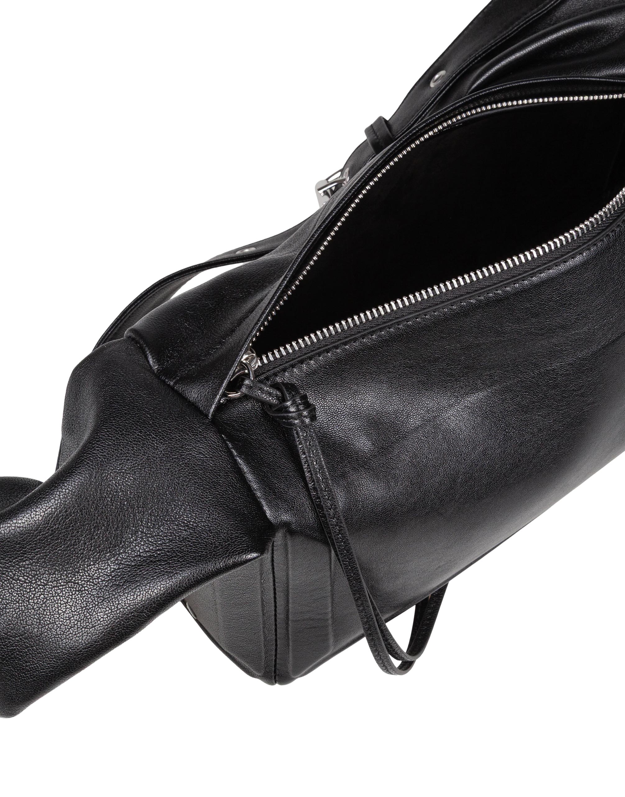 MAISON MARGIELA BLACK LEATHER EAST WEST MEDIUM SHOULDER BAG