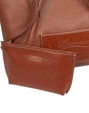 LANVIN SHOPPING BAG CATCH IN PELLE COLORE CUOIO