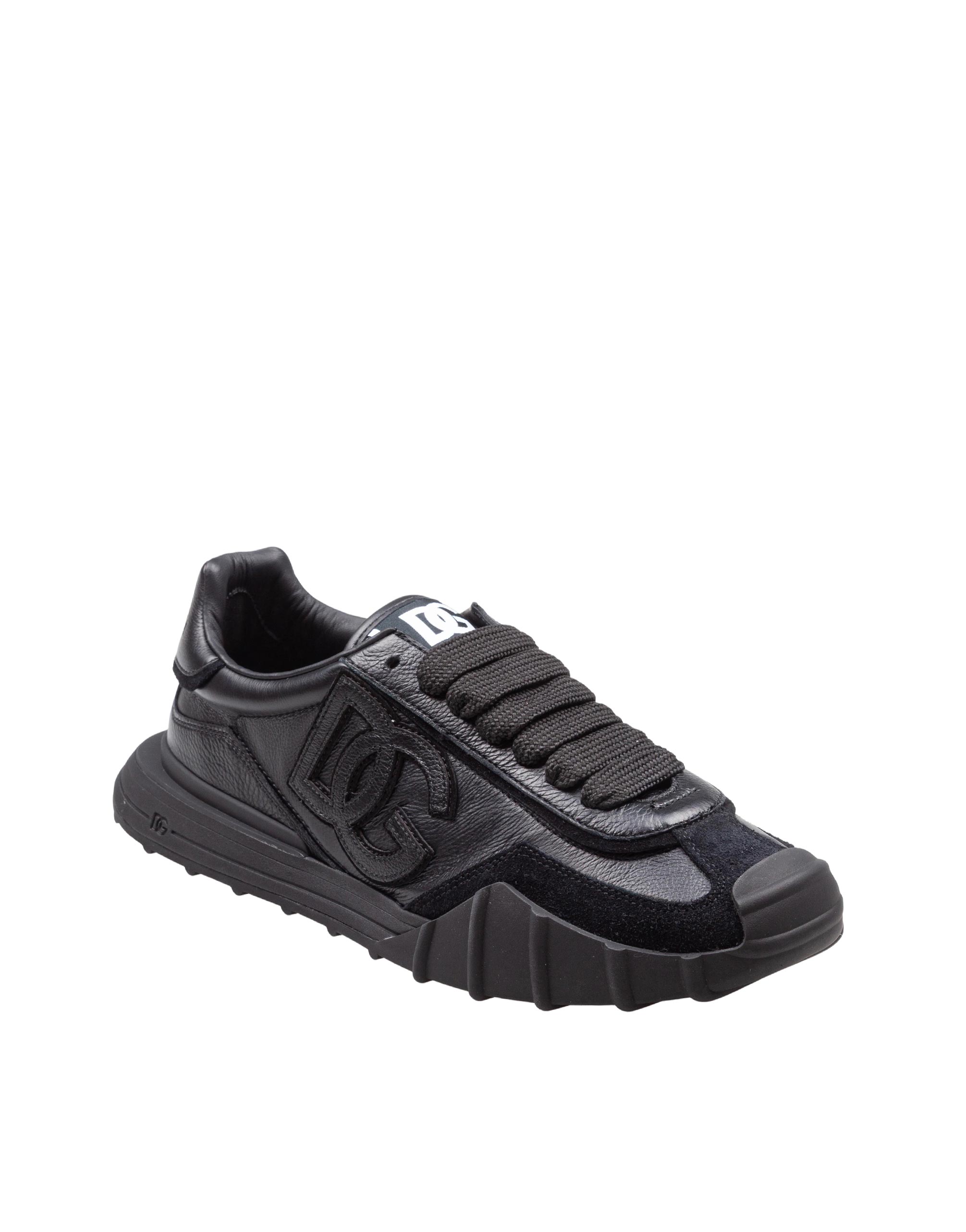 DOLCE & GABBANA SNEAKERS ATHLETIC IN PELLE NERO