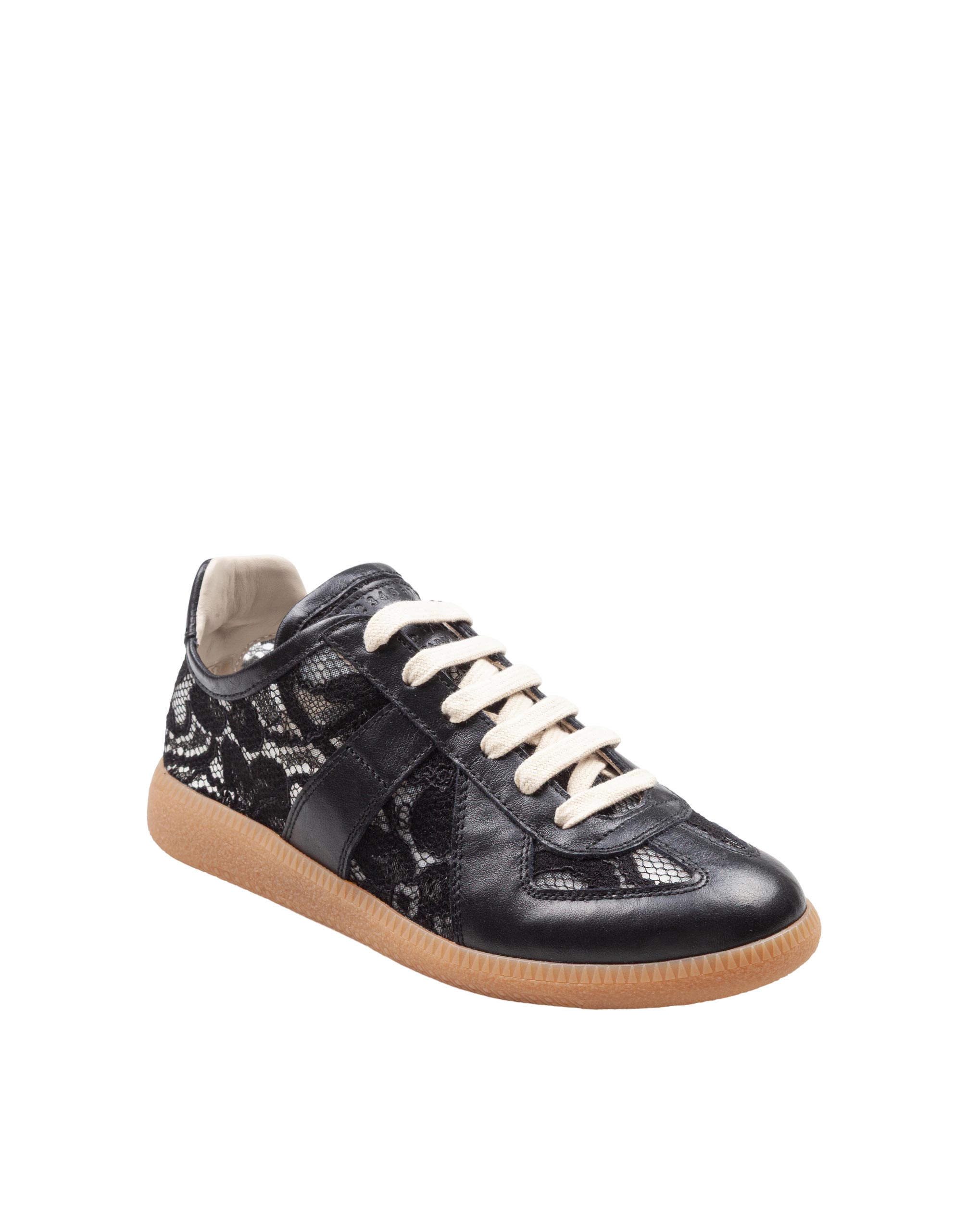 MAISON MARGIELA SNEAKERS REPLICA NERO IN PIZZO