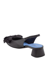 LANVIN SLINGBACK BOW SMALL HEEL NERO CON APPLICAZIONI