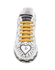 DOLCE & GABBANA PORTOFINO SNEAKERS IN PAINTED LEATHER